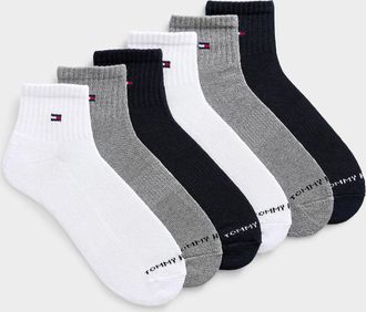 Tommy Hilfiger Mens Mini-logo ankle socks 6-pack
