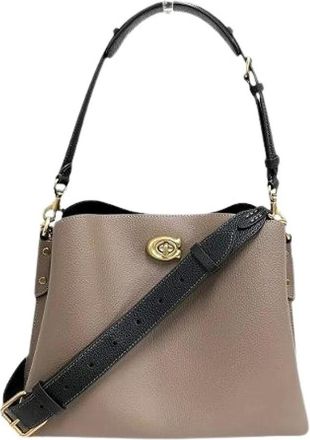 Coach Pre-owned Shoulder Bags, female, Beige, Size: ONE SIZE Pre-owned Leather shoulder-bags