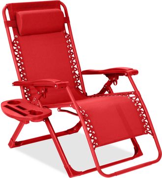 Best Choice Products Monochromatic Zero Gravity Chair, Folding Patio Recliner w/Side Tray, Headrest