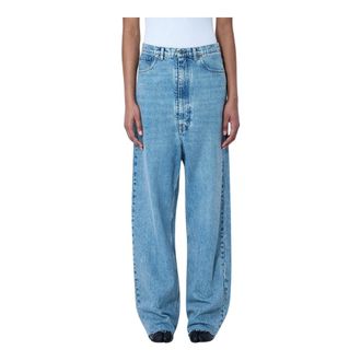 Maison Margiela Wide Jeans, female, Blue, Size: W28 Wide-Leg Denim Trousers