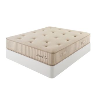BeZen Pack canap&eacute; madera +colch&oacute;n hibrido natural 150x200
