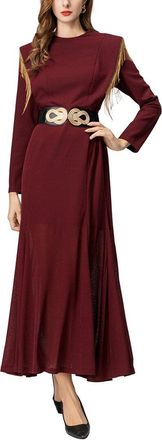 Burryco Red Solid Maxi Dress