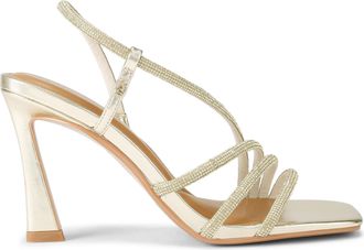 Kurt Geiger Womens Sweetie Sandal Gem Sandals - Gold Fabric - Size UK 4