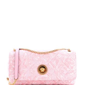 Versace Medusa Icon Chain Flap Bag Quilted Barocco Jacquard East West