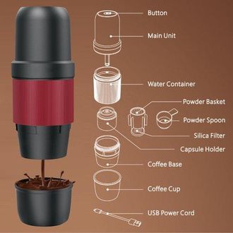 OEM Macchina Da Caff&egrave; Manuale Portatile, Caffettiera Elettrica Italiana Per Espresso, Caffettiera Portatile Per Caff&egrave; Macinato E Capsule Per Uso Esterno