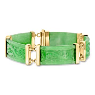 Ross-Simons Jade Dragon Bracelet With 18kt Gold Over Sterling