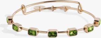 Alex and Ani August Birthstone Emerald Cut Bangle in Gold at Nordstrom