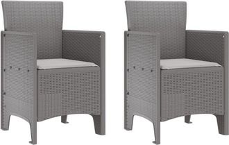 vidaXL Garden Chair 2 pcs Light grey 53 x 49 x 85 cm pp Vidaxl