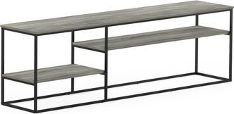 Furinno Moretti Modern Lifestyle TV Stand for TV up to 78 Inch, French Oak Grey