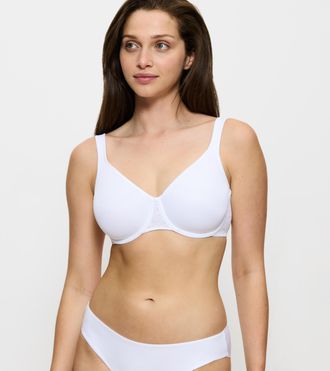 Triumph Minimizer-BH TRIUMPH Comfort Minimizer, Damen, Gr. 75, Cup F, weiss (wei&szlig;), Microtouch, Obermaterial: 71% Polyester, 18% Polyamid, 11% Elasthan (LYCRA