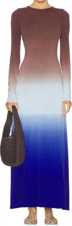 Solid & Striped Dora Maxi Dress In Ombre Twilight / Raisin Brown