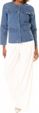 Area Stars Denim Long Jacket In Blue