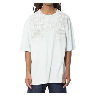 Maison Margiela Tops, Heren, Wit, M, Katoen, Numeriek Katoenen T-shirt