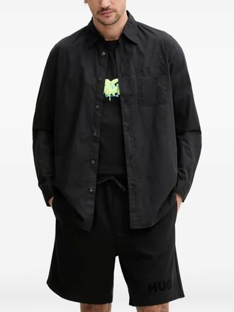 HUGO BOSS Overhemd met geborduurd logo - Zwart