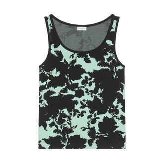 Dries Van Noten Jacquard Tank - male - Dries Van Noten - Sleeveless Tops - Green - XL - Tops