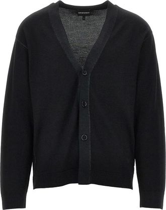 Emporio Armani Gebreid vest van scheerwol - Dames - Truien - Zwart - Maat: XL Wol