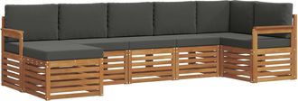 vidaXL Conjunto De Sof&aacute;s De Exterior 7 Uds. Natural Y Antracita Vidaxl