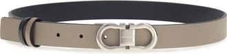 Ferragamo Womens Reversible Gancini Belt Taupe Grey Calf Leather Bos Taurus E Braces