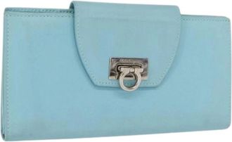 Ferragamo Pre-owned Wallets, female, Blue, Size: ONE SIZE Pre-owned Leather wallets