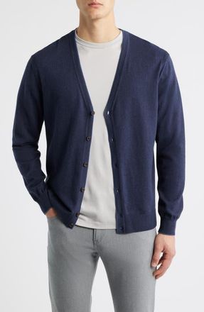 Jack Victor Charleston Cotton & Cashmere Cardigan in Navy at Nordstrom, Size Xx-Large