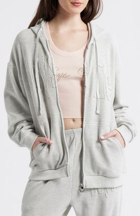 Boys Lie Grey Area Thermal Zip Sweatshirt in Heather Grey at Nordstrom, Size X-Large