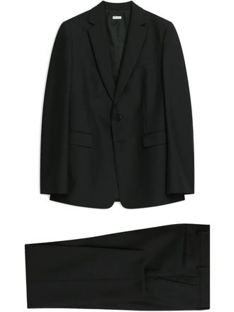 Dries Van Noten wool slim-fit suit - men - Cupro/Wool - 52 - Black