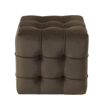 Habitat et Jardin Pouf In Velluto lizbon - 42 X 42 X 42 Cm - Marrone