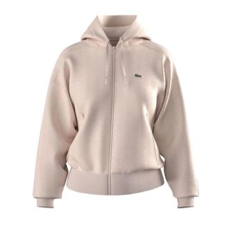 Lacoste Sudadera con cremallera y monograma jacquard - Sweatshirts & Hoodies - Mujer - Rosa - XS
