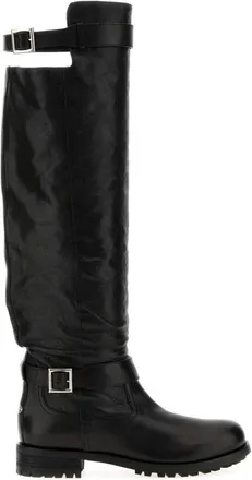 Jimmy Choo London Black Leather Biker Boots