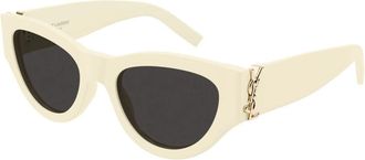 Saint Laurent M94 Zonnebril - Dames - Zonnebrillen - Wit - 53 MM - Nylon - Accessoires