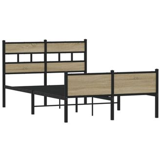 Berkfield Home Elegant Bed Frame without Mattress Sonoma Oak 120x200 cm Engineer in Brown | Size: Small Double