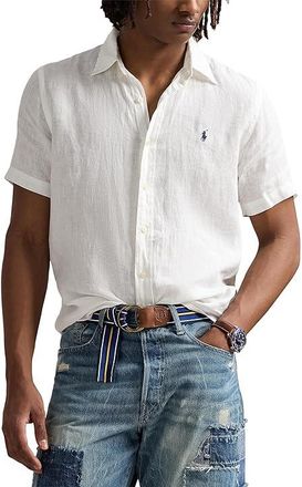 Polo Ralph Lauren Short Sleeve Linen - Classic Mens Clothing Ceramic White : 2XL