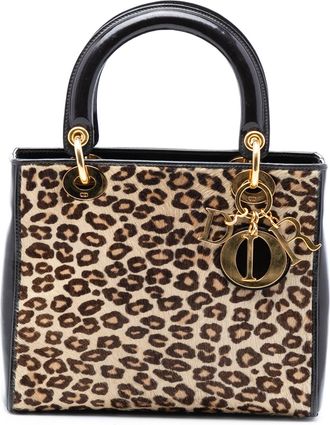 Dior Medium Pony Hair Leopard Print Lady Dior