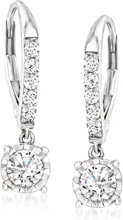 Ross-Simons Diamond Drop Earrings in 14kt White Gold
