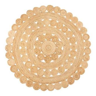 Jonathan Y Designs Daisy Hippy Jute Medallion Circle Round Area Rug in Natural at Nordstrom, Size 5Ft 0In X 5Ft 0In