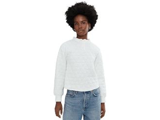Sanctuary Quilted Button Popover Womens Clothing Chalk : LG (US 10-12), Cotton/Polyester/Spandex