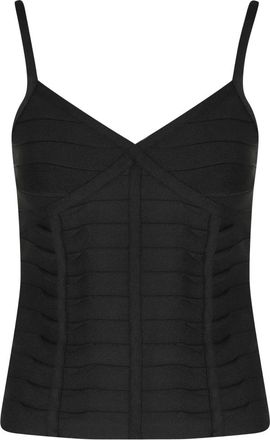 H&eacute;rve L&eacute;ger Laura Top - Dames - Tops - Zwart - Maat: XS Leer