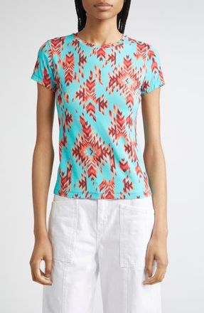 L'agence Ressi Ganado Print T-Shirt in Pool Blue Mt Ganado Print at Nordstrom, Size X-Small