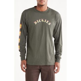 Dickies x Spitfire Long Sleeve Cotton Graphic T-Shirt in Olive Green at Nordstrom Rack, Size X-Large