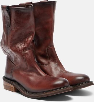 Miu Miu Foule leather ankle boots