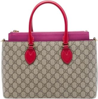 Gucci Pre-owned Coated Canvas Satchel - Dames - Vintage Shopper - Veelkleurig - ONE Size - Leer - Vintage