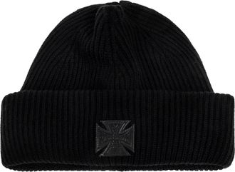 VETEMENTS Wollen Beanie Met Logo - Dames - Hoeden - Zwart - ONE Size - Wol - Accessoires