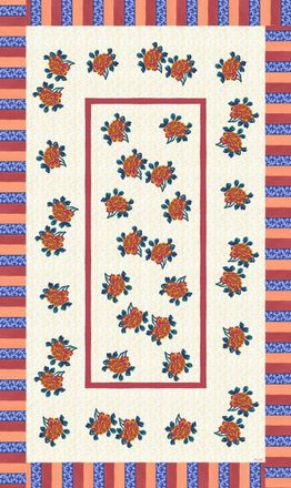 Lisa Corti Cotton Cloth 140x240cm Ortensia Red Gold