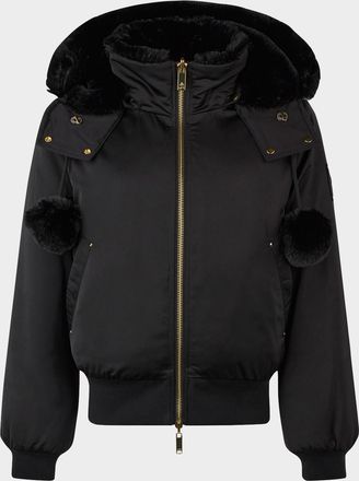 Moose Knuckles Debbie Reversible Faux-Fur Bomber Jacket with Detachable Hood