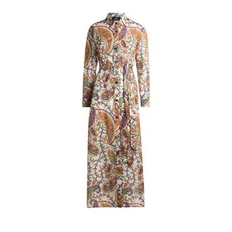 Etro Etro, Midi Dresses, female, Multicolor, Size: S Paisley-pattern Tie-Belt Midi Dress