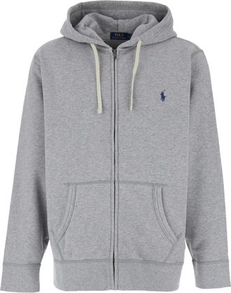 Polo Ralph Lauren Zip-up Cotton Blend Hoodie - Heren - Vesten met rits - Grijs - L - Katoen - Hoodies & sweatvesten