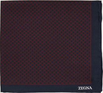 Ermenegildo Zegna Mens Mini Geometric Silk Pocket Square