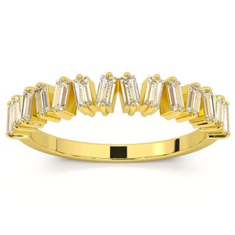 Pompeii3 1/2Ct Baguette Designed Anniversary Band 14k Gold Lab Grown