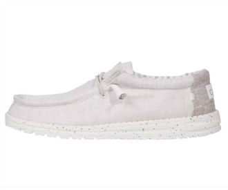 Hey Dude Mens Wally Chambray Loafers In Stone Beige