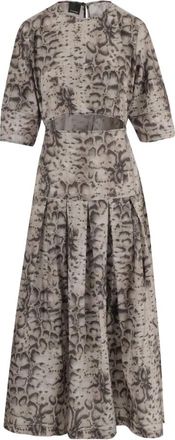 Pinko Katoenen jurk met dierenprint - Dames - Maxi kleedjes - Veelkleurig - S - Katoen - Kleedjes